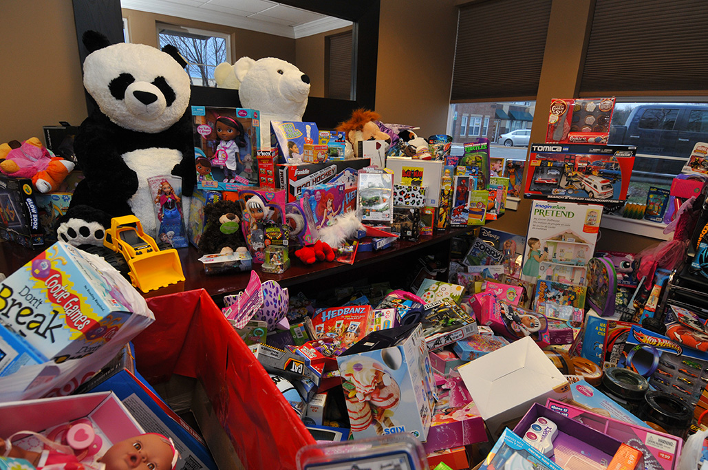 Toys collected at Century 21 Redwood Realty